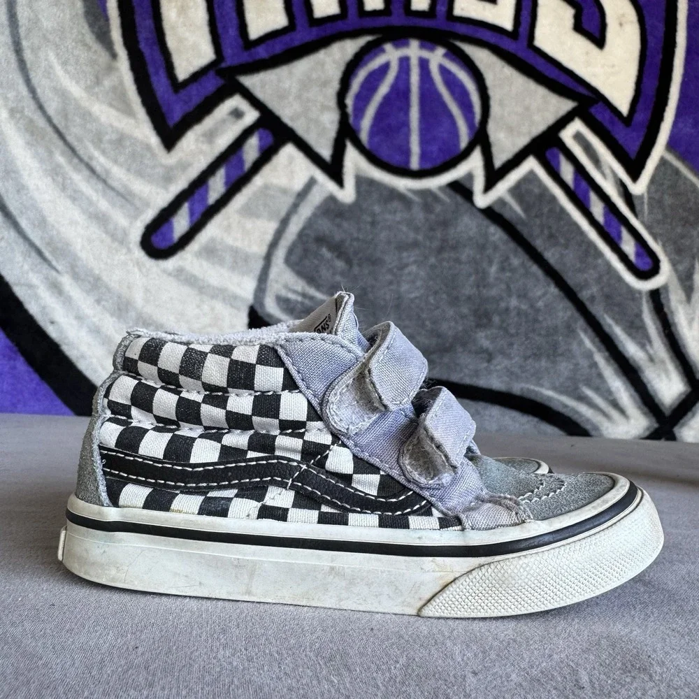 Size 8.5c - Toddler Vans SK8-Mid Reissue Shoes Checkered Kids Shoes